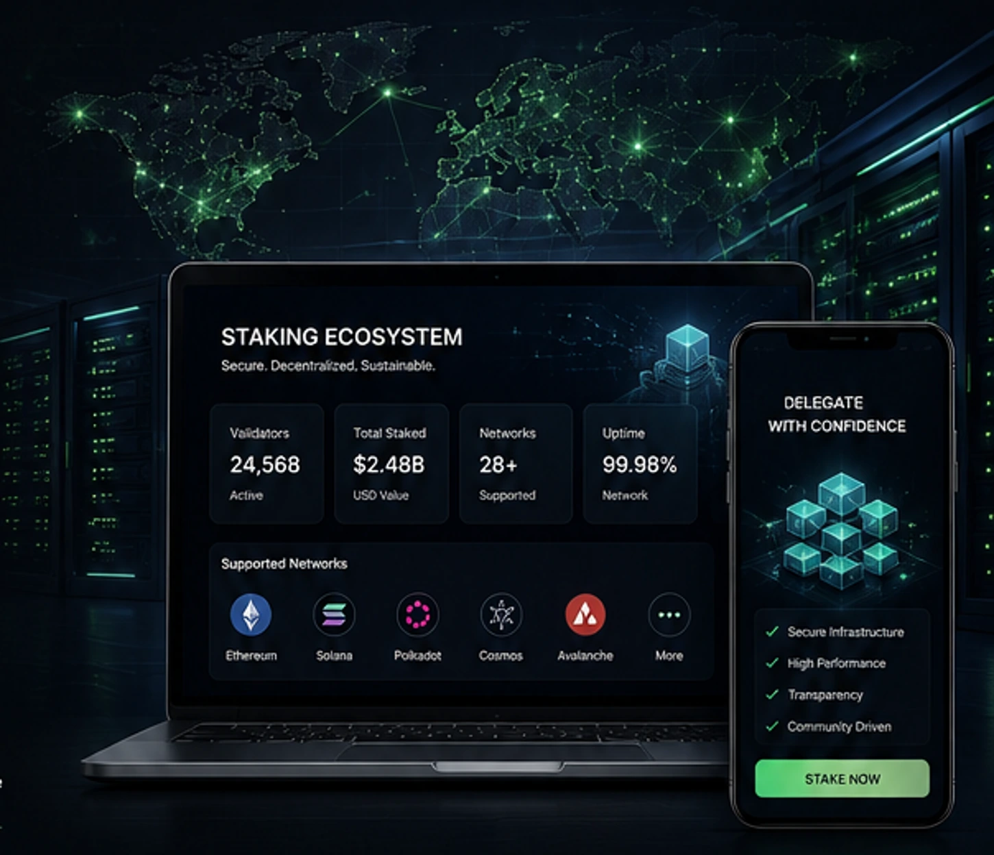 Web3 validator and blockchain infrastructure concept